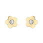 Boucles D'Oreilles  Fleurs Oxydeyde Or Jaune 9K 1011008 - Marque Collection Julien D'Orcel    Oxydeyde De Zirconium