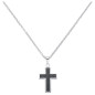 Phebus - Collier acier et croix en carbone noir - Réf 72-0029