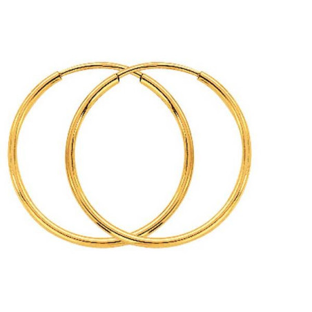 Boucles D'Oreilles  Creoles Fil Rond 1,2 20 Mm  Or J 1005171 - Marque Collection Julien D'Orcel  Or 375/1000 - Couleur Jaune -