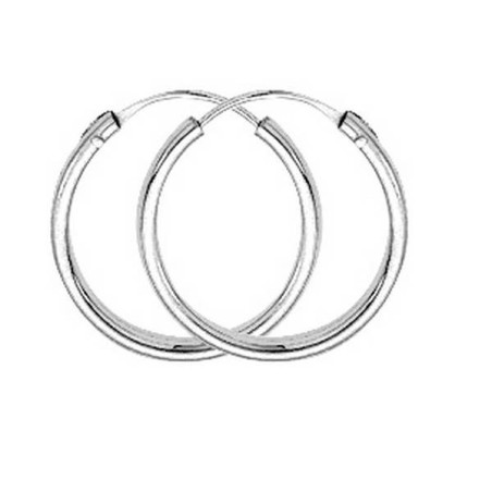 Boucles D'Oreilles  Créoles Fil 1,2 Ø14 Mm 1005287 - Marque Collection Julien D'Orcel  Or 375/1000 - Couleur Blanc