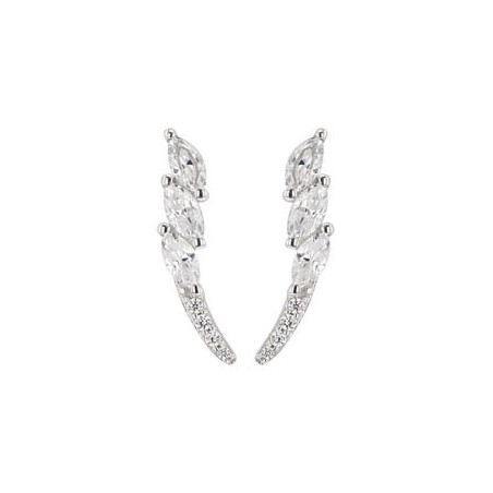 Boucles D'Oreilles  Oxydeydes De Zirconium Or Gris 9K 1011891 - Marque Collection Julien D'Orcel    Oxydeyde De Zirconium