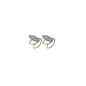 BIJOU COLLECTION - Boucles doreilles 3 feuilles avec oxydes serti grains or bicolore 9 carats Ref 1014991