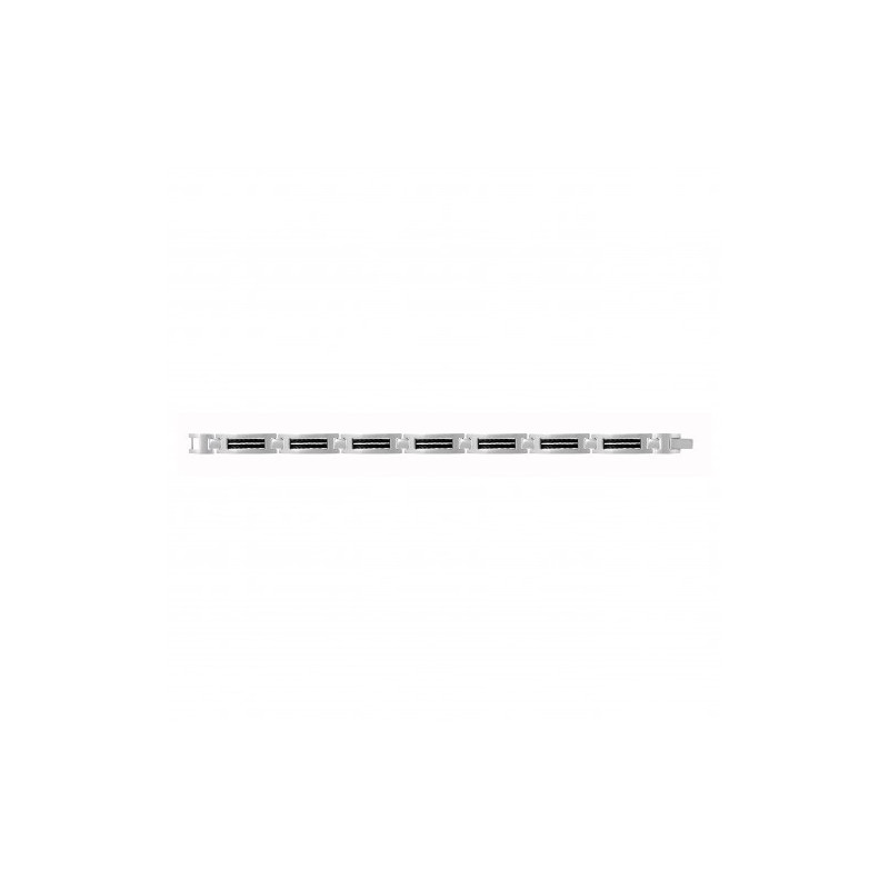 Phebus - Bracelet acier et câbles noirs - Réf 31-0039-N