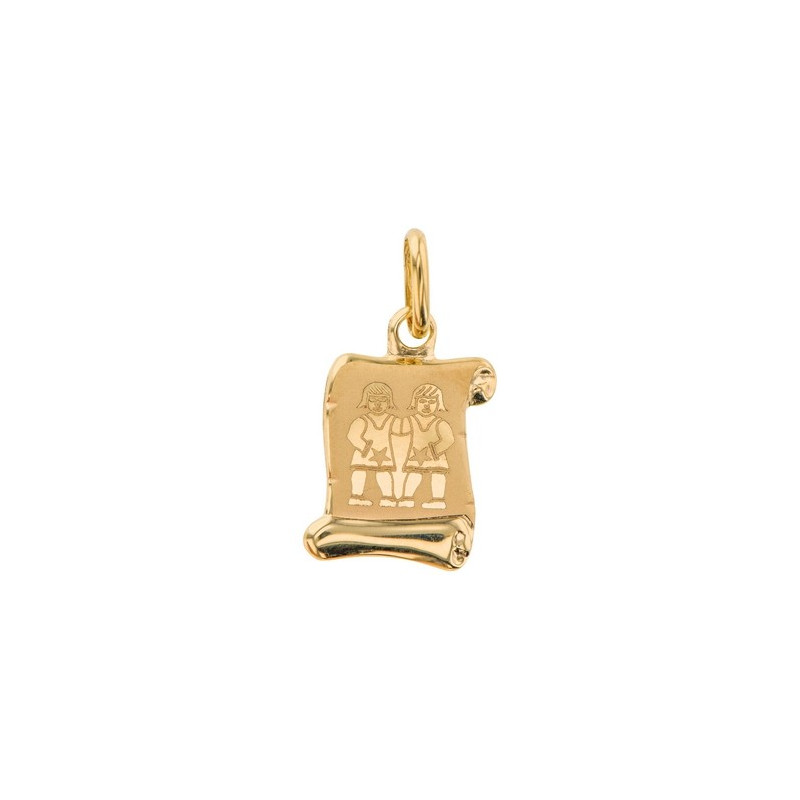 Pendentif Parchemin Zodiaque Gemeaux - 1005408 1005408 - Marque Collection Julien D'Orcel  Or 375/1000 - Couleur Jaune -