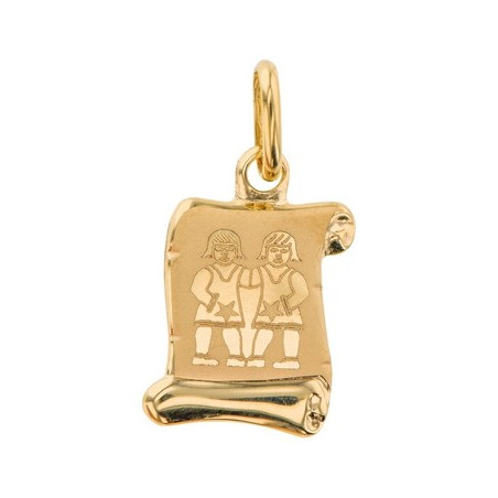 Pendentif Parchemin Zodiaque Gemeaux - 1005408 1005408 - Marque Collection Julien D'Orcel  Or 375/1000 - Couleur Jaune -