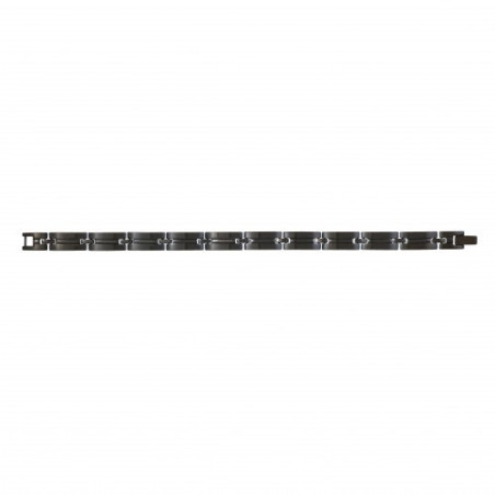 Phebus - Bracelet acier noir et câbles gris - Réf 35-0707-N