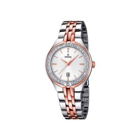Montre Femme FESTINA Mademoiselle Blanche Bracelet Bicolore - F16868/2