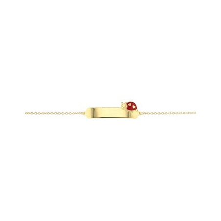 Bracelet  Identite Coccinelle 14 Cm , Email , Or Jaune 9K 1010488 - Marque Collection Julien D'Orcel