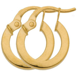 Boucles D'Oreilles  Créoles Fil Carré 1,5 Ø8 Mm 1005153 - Marque Collection Julien D'Orcel  Or 375/1000 - Couleur Jaune -