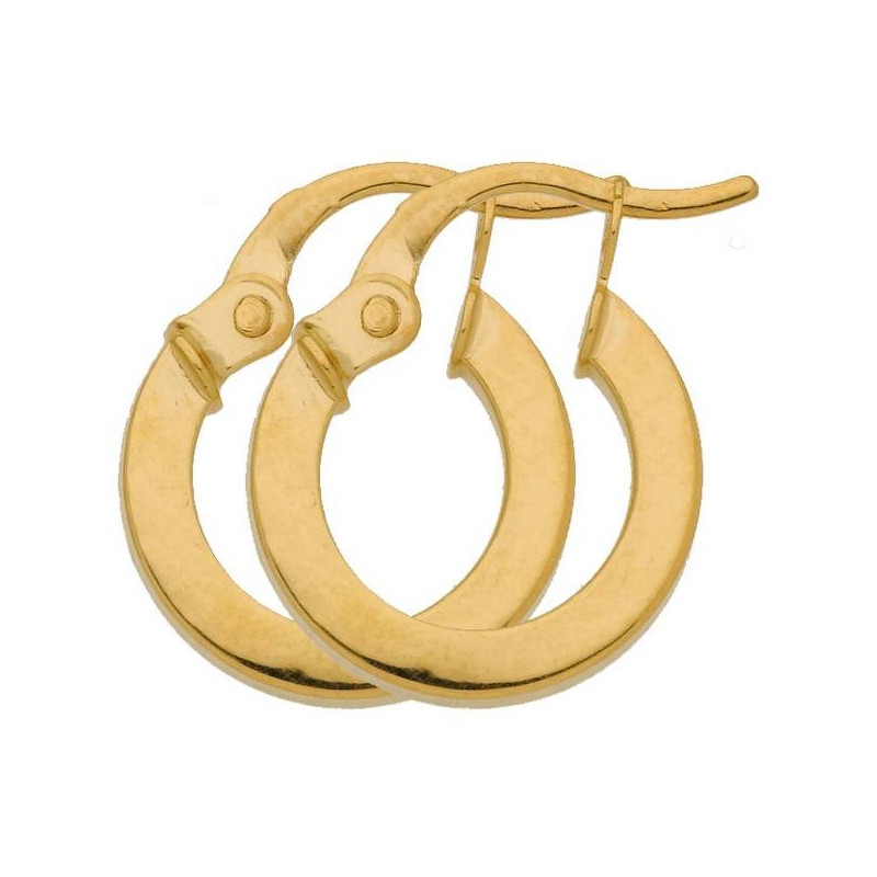 Boucles D'Oreilles  Créoles Fil Carré 1,5 Ø8 Mm 1005153 - Marque Collection Julien D'Orcel  Or 375/1000 - Couleur Jaune -