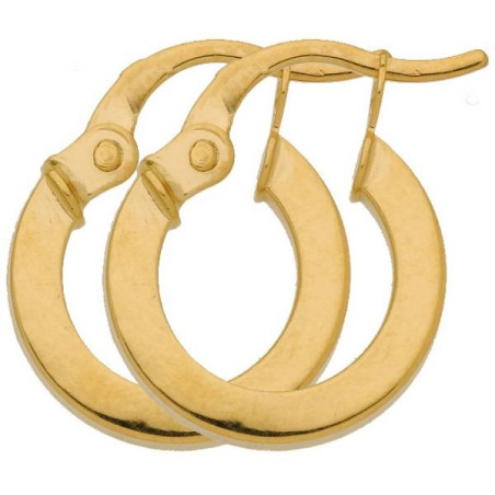 Boucles D'Oreilles  Créoles Fil Carré 1,5 Ø8 Mm 1005153 - Marque Collection Julien D'Orcel  Or 375/1000 - Couleur Jaune -