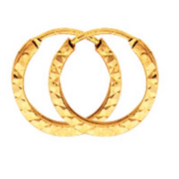 Créoles Fil Carré 1,2 Diamanté Ø10Mm