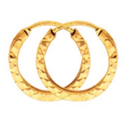 Créoles Fil Carré 1,2 Diamanté Ø10Mm