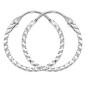 Boucles D'Oreilles  Créoles Fil Carré 1,2 Diamanté Ø14Mm 1005293 - Marque Collection Julien D'Orcel  Or 375/1000 - Couleur Blanc