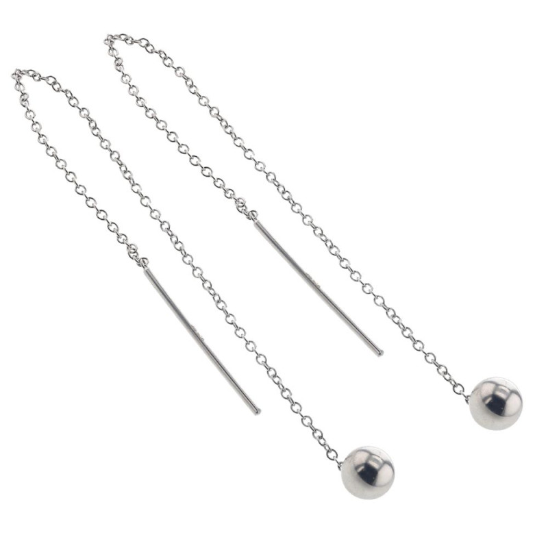 Boucles D'Oreilles  Boucles D'Oreilles   Boules Argent Rhodié 925 1011895 - Marque Collection Julien D'Orcel   - Couleur Blanc