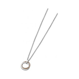 Lotus Style - Collier acier, motifs cercles bicolores - Réf LS1780-1/2