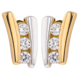Boucles D'Oreilles  Trilogie, Oxydeyde, Or Jaune 9K