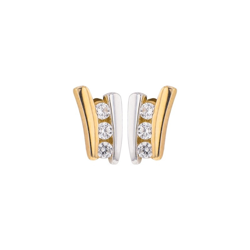 Boucles D'Oreilles  Trilogie, Oxydeyde, Or Jaune 9K