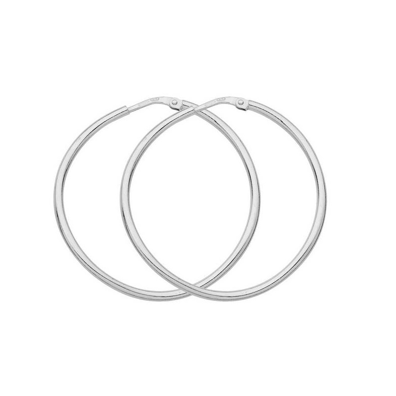 Boucles D'Oreilles  Créoles Fil 1,5 Ø30 Mm 1003238 - Marque Collection Julien D'Orcel  Argent 925/1000 - Couleur Blanc