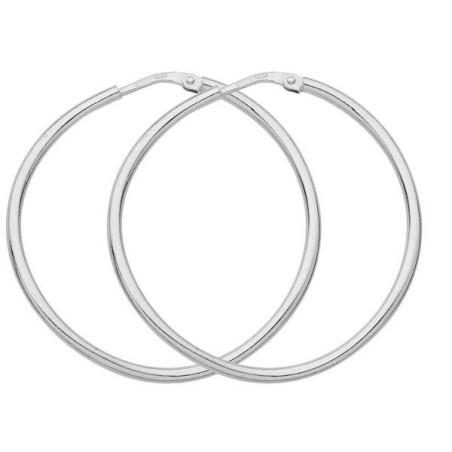 Boucles D'Oreilles  Créoles Fil 1,5 Ø30 Mm 1003238 - Marque Collection Julien D'Orcel  Argent 925/1000 - Couleur Blanc