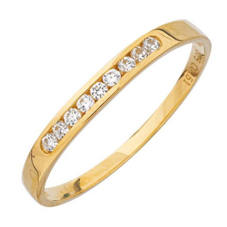 Alliance Sertie "Rail" 1006201 - Marque Collection Julien D'Orcel  Or 375/1000 - Couleur Jaune - Oxydeyde De Zirconium