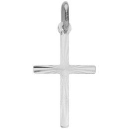 Boucles D'Oreilles  Croix Diamante Fil Large Or Blanc 1005447 - Marque Collection Julien D'Orcel  Or 375/1000