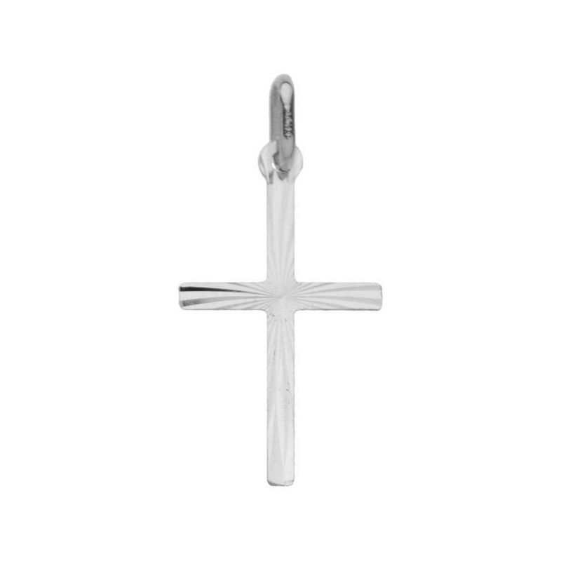 Boucles D'Oreilles  Croix Diamante Fil Large Or Blanc 1005447 - Marque Collection Julien D'Orcel  Or 375/1000