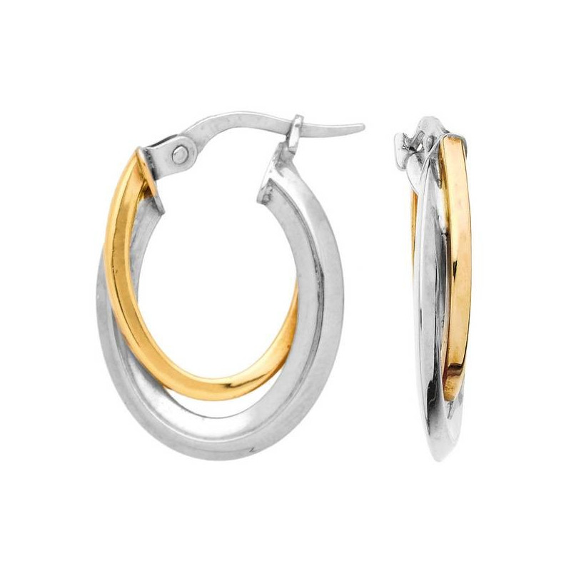 Boucles D'Oreilles  Creole Bicolore 1005108 - Marque Collection Julien D'Orcel  Or 375/1000 - Couleur Bicolore -