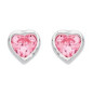 Boucles D'Oreilles  Boutons Coeur Oxydeyde Rose