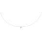 Collier Nylon Avec Pendentif Cz 4 Griffes 5 Mm En Argent Rhodié