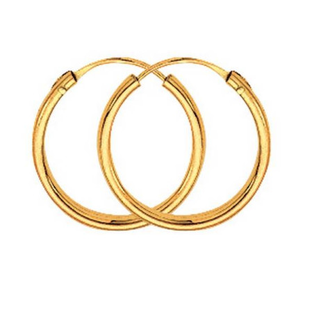 Boucles D'Oreilles  Créoles Fil 1,2 Ø14 Mm 1005169 - Marque Collection Julien D'Orcel  Or 375/1000 - Couleur Jaune -