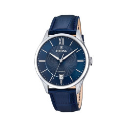 Montre Homme FESTINA Classics bleue bracelet cuir bleu - F20426/2