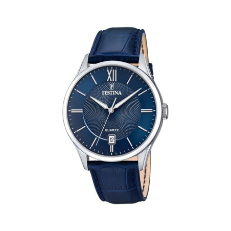 Montre Homme FESTINA Classics bleue bracelet cuir bleu - F20426/2