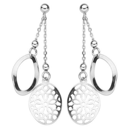 Boucles D'Oreilles   Pendants 2 Chaines Et Motifs
