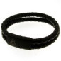 Officina - Bracelet acier et cuir noir - Réf OI089