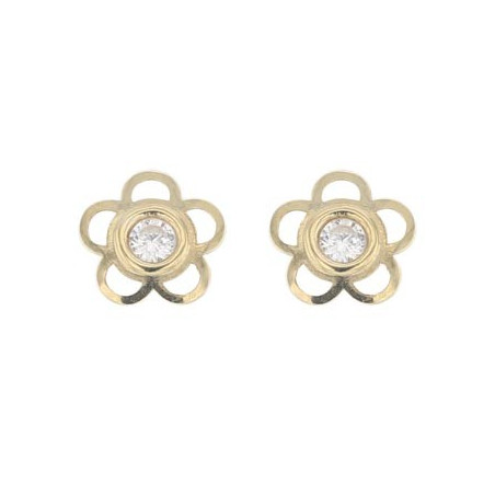Boucles D'Oreilles  Boucles D'Oreilles   Fleurs Or - 1011834 1011834 - Marque Collection Julien D'Orcel    Oxydeyde De Zirconium