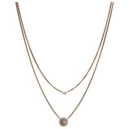 Fossil - Collier classics pendentif double nacre grise - Réf JF02953791
