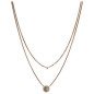 Fossil - Collier classics pendentif double nacre grise - Réf JF02953791