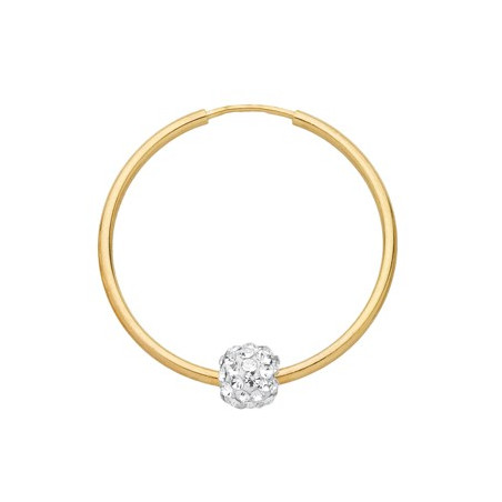 Boucles D'Oreilles  Creoles Fantaisie, Cristaux, Or Jaune 9K 1010410 - Marque Collection Julien D'Orcel    Cristaux Swarovski