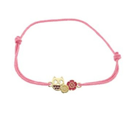Bracelet  Cordon Chouette 16 Cm , Email , Or Jaune 9K 1010499 - Marque Collection Julien D'Orcel
