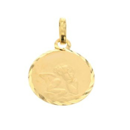 Pendentif Médaille Ange , Or Jaune 9K 1010509 - Marque Collection Julien D'Orcel