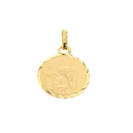 Pendentif Médaille Ange , Or Jaune 9K 1010509 - Marque Collection Julien D'Orcel