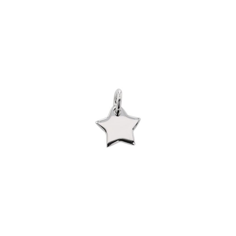 Pendentif Médaille Etoile , Argent Rhodié 925 1010545 - Marque Collection Julien D'Orcel   - Couleur Blanc
