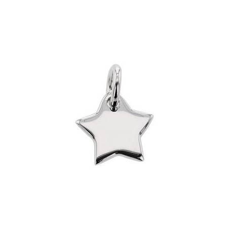 Pendentif Médaille Etoile , Argent Rhodié 925 1010545 - Marque Collection Julien D'Orcel   - Couleur Blanc