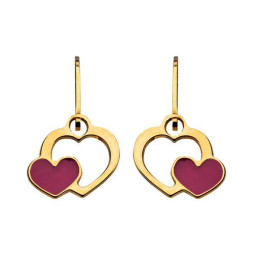 Boucles D'Oreilles dormeuse Coeur Or Jaune