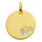 Pendentif Pendentif Bebe Or Jaune Ange Email 1006882 - Marque Collection Julien D'Orcel  Or 375/1000 - Couleur Jaune -