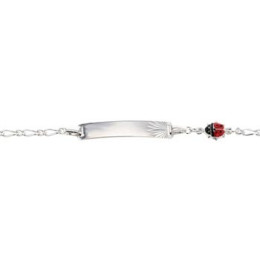 Bracelet  Identite Coccinelle 14 Cm , Email , Argent Rhodié 925 1010489 - Marque Collection Julien D'Orcel   - Couleur Blanc