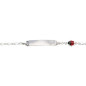 Bracelet  Identite Coccinelle 14 Cm , Email , Argent Rhodié 925 1010489 - Marque Collection Julien D'Orcel   - Couleur Blanc