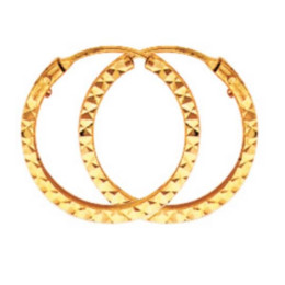 Créoles Fil Carré 1,2 Diamanté Ø14Mm