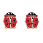 BIJOU COLLECTION - Boucles doreilles boutons coccinelles émail rouge or jaune 9 carats  système cloche Ref 1007559